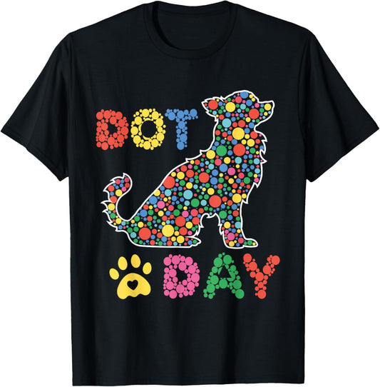 Colorful Dots Dog Happy Dot Day Teachers Boys Girls T-Shirt