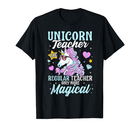 Unicorn Teacher Back To School Cute Magic Teacher Men Women Kids T-Shirt