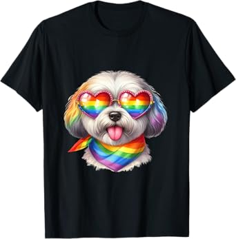Rainbow Pride Dog Rainbow Dog LGBT Puppy LGBTQ Love Pride Men Women Kids T-Shirt