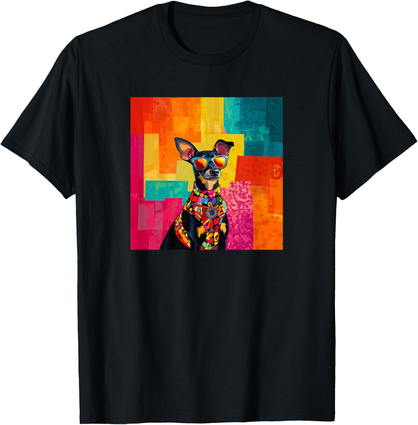 Manchester Terrier Dog Fashion Cute Colorful Pop Art T-Shirt