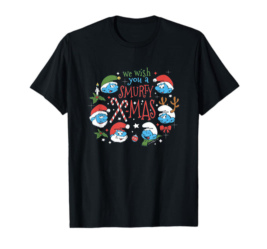 The Smurfs Christmas We Wish You A Smurfy X-Mas T-Shirt
