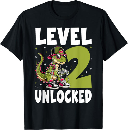 2nd Birthday Dinosaur 2 Years Old Boys T-Shirt