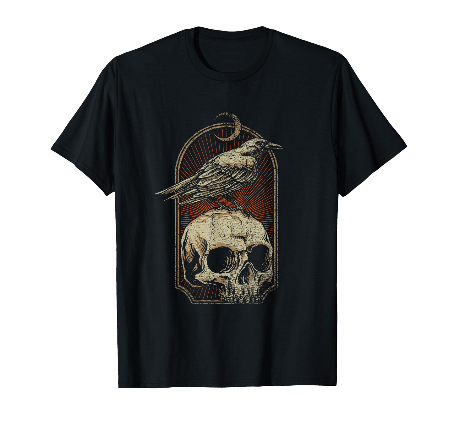 Witch Scary Crow Ghoulish Skull Moon Raven T-Shirt