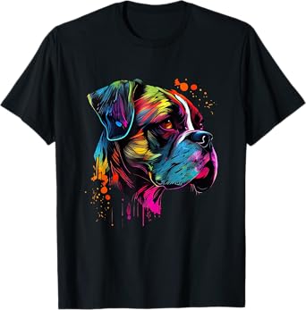 Boxer Dog Lovers Pop Art Design Cute Boxer Dog T-Shirt
