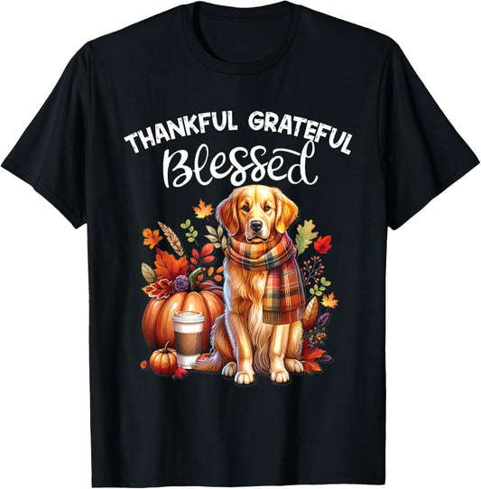 Golden Retriever Dog pumpkin spice Happy Fall Yall autumn T-Shirt