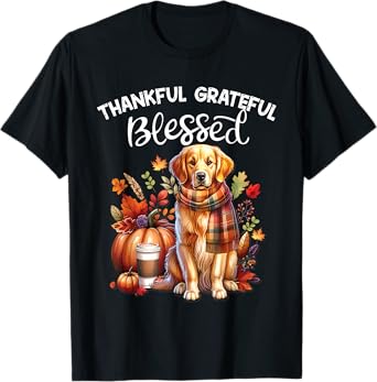 Golden Retriever Dog pumpkin spice Happy Fall Yall autumn T-Shirt