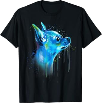 Cute Chihuahua Watercolor Painting Art T-Shirt