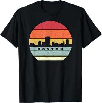 Boston Souvenir Shirt. Retro Style USA Skyline T-Shirt