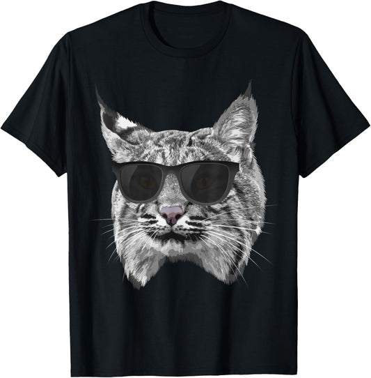 Cool Bobcat For Men Women Bobcats Sunglasses Animal Lover T-Shirt
