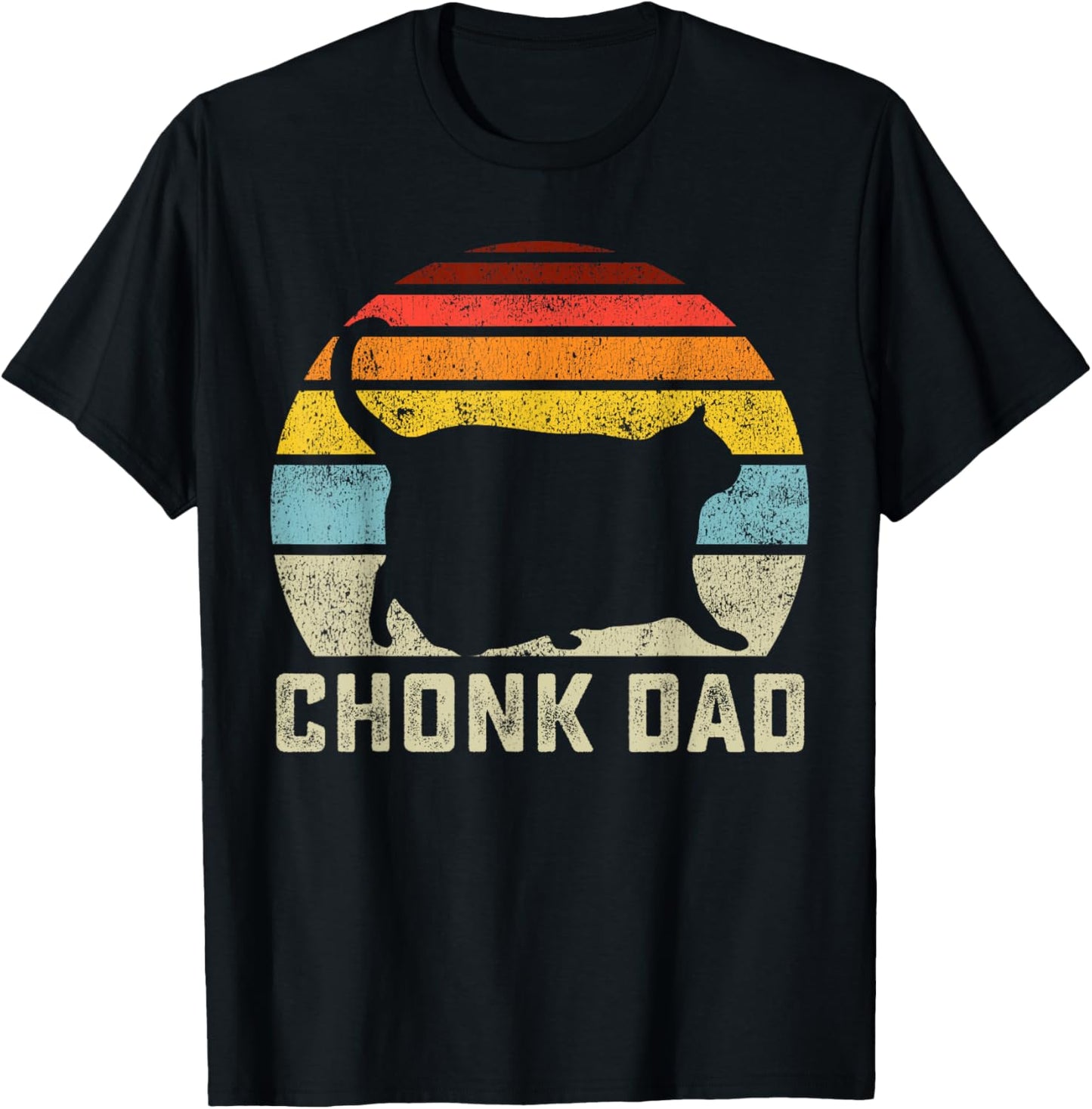 Chonk Cat Dad Scale Meme Funny Retro Style Daddy Cats Memes T-Shirt