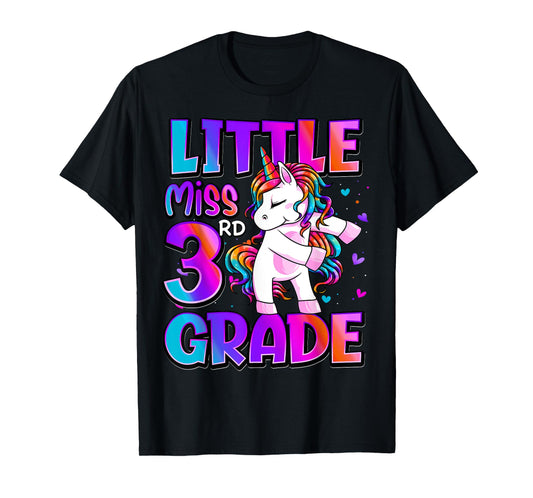 Little Miss 3rd Grade Unicorn Back To School 3rd Grade Girls T-Shirt