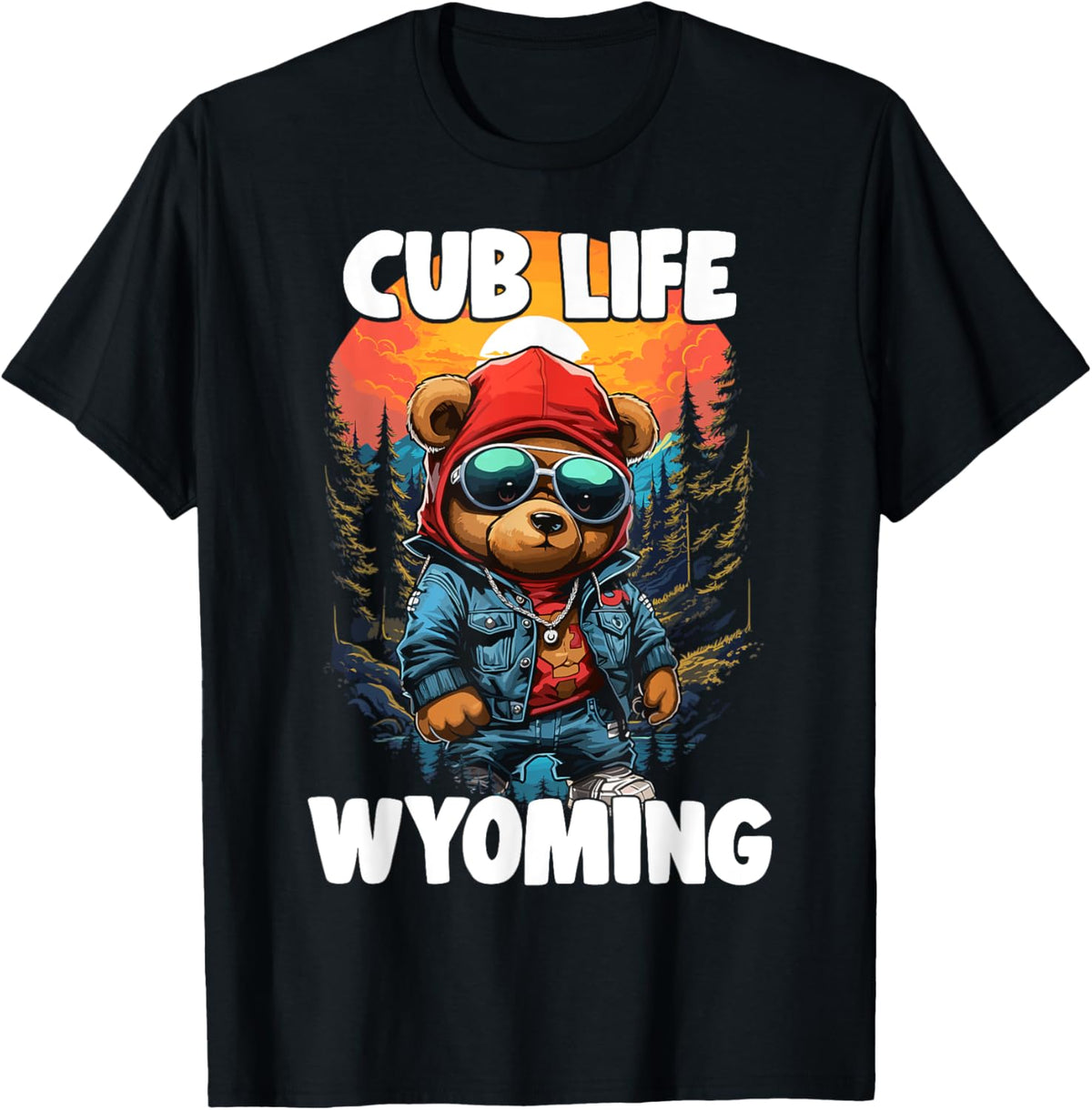 Wyoming Grizzly Brown Bear Cub Tshirt For Kids Women T-Shirt