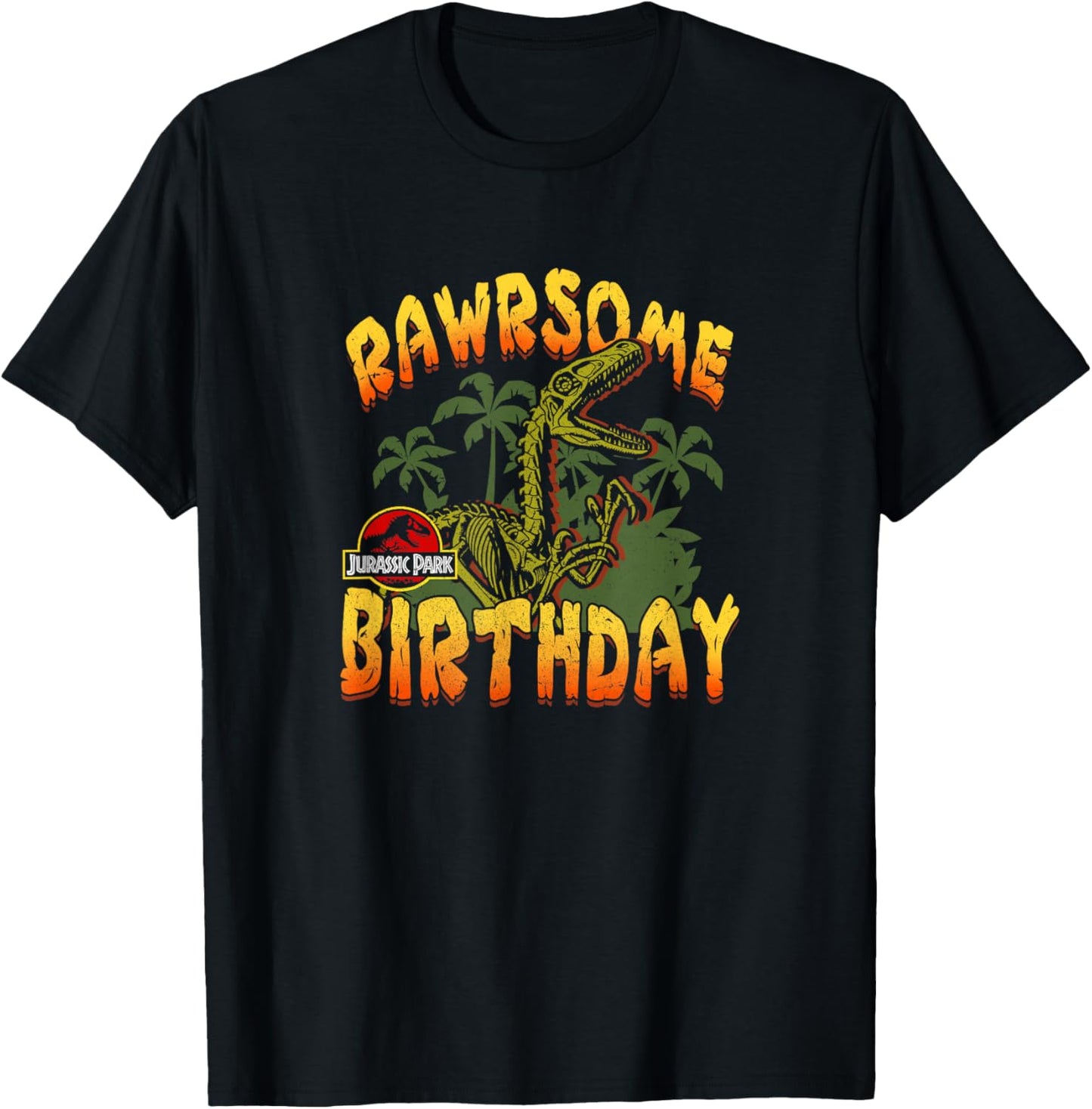 Jurassic Park Velociraptor Rawrsome Birthday T-Shirt