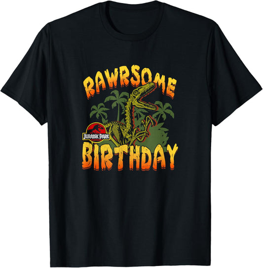 Jurassic Park Velociraptor Rawrsome Birthday T-Shirt