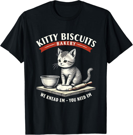 Kitty Biscuits Bakery Cute Cat Kneading Funny Meow Cats T-Shirt