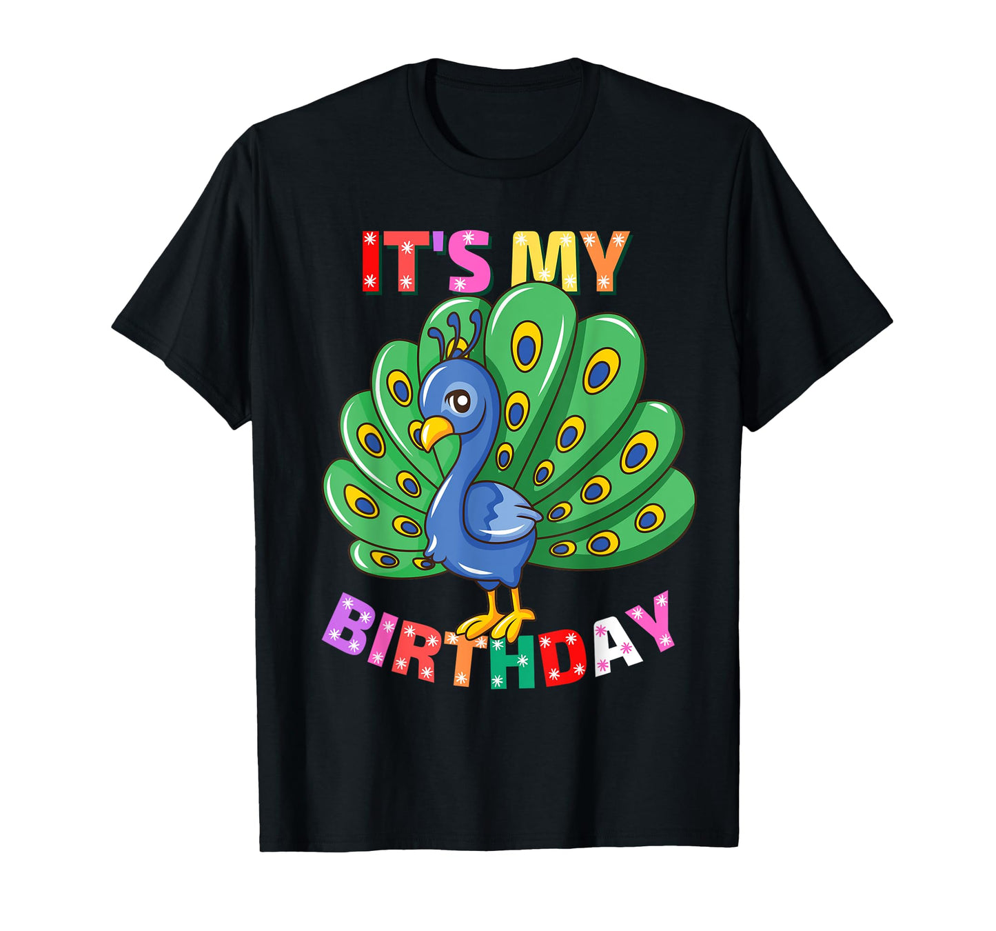 It's My Birthday Peacock for Women Girls Birthday Peacock T-Shirt