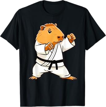 Karate Capybara Funny Martial Arts MMA Men Teen Boys Kids T-Shirt
