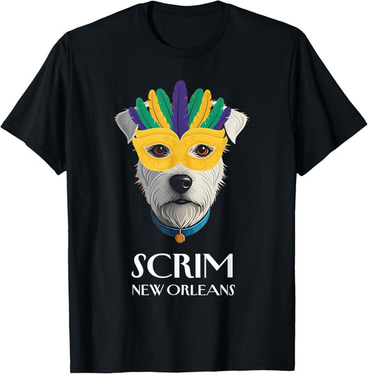 Scrim The Runaway Dog New Orleans Funny Mardi Gras 2025 T-Shirt
