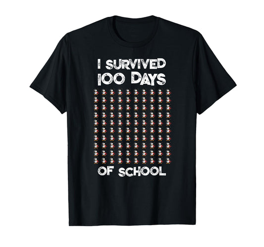 First 100 Days Of School 100 Penguins design T-Shirt