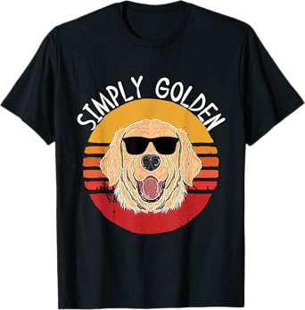 Retro White English Cream Golden Retriever Simply Golden T-Shirt