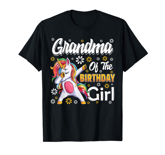 awesome dabbing unicorn birthday Grandma Family Matching T-Shirt