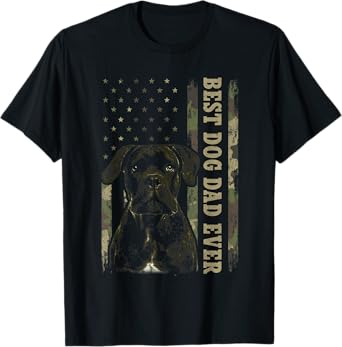 Best Corso Cane Dad Ever Shirt, Camo USA Flag Dog Dad T-Shirt for Men Women