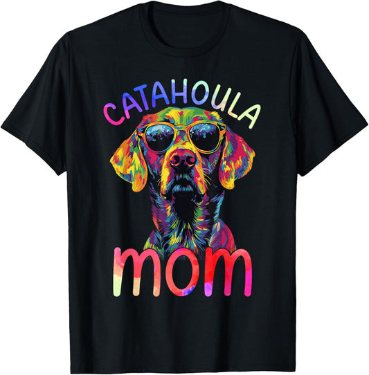 Catahoula Mom Colorful Pop Art Womens Catahoula Leopard Dog T-Shirt
