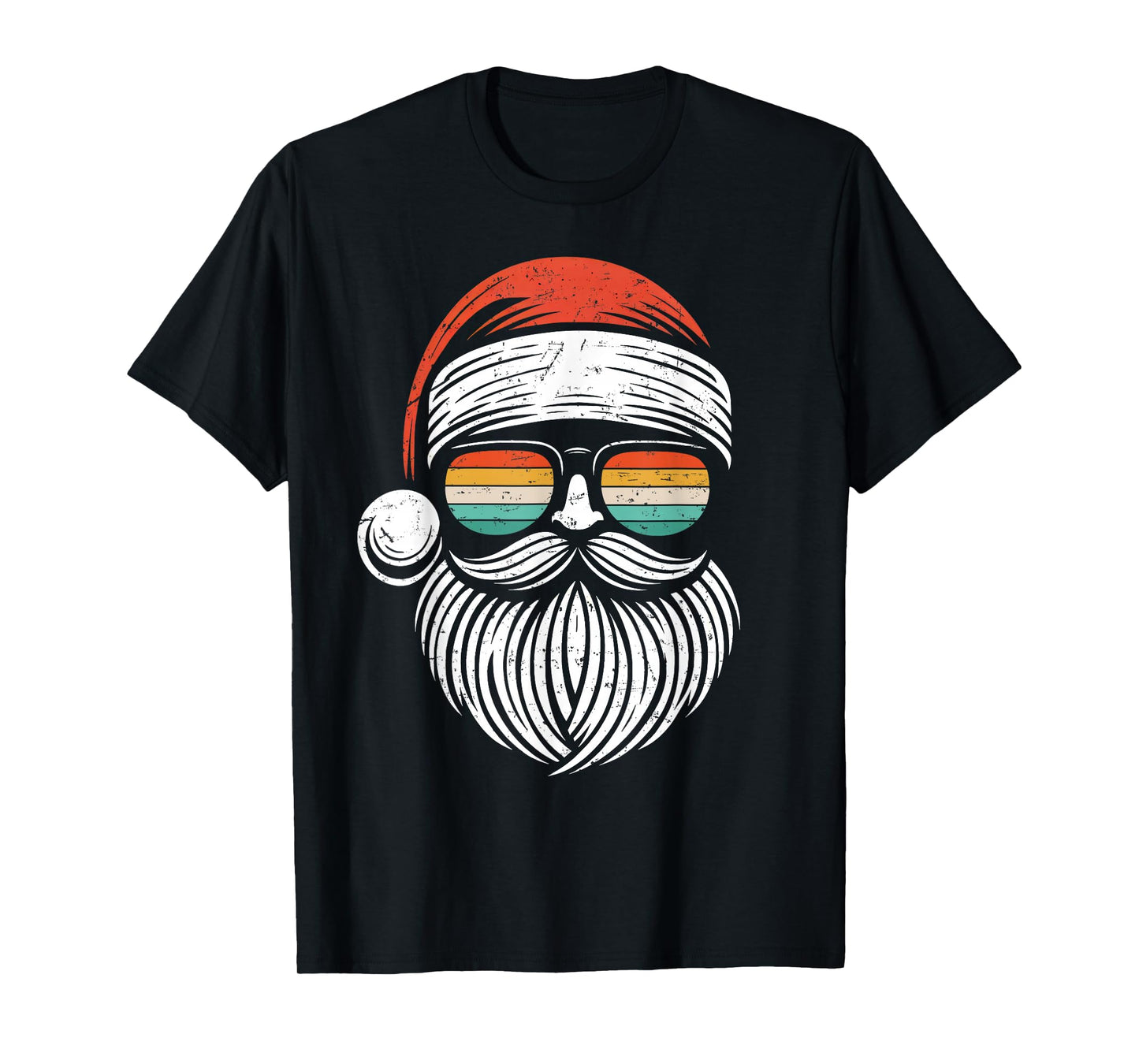 Christmas Santa Face Retro Sunglasses Xmas Men Women Kids T-Shirt