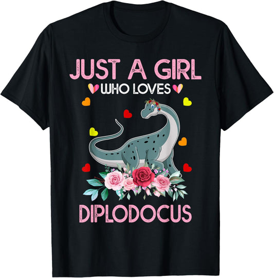Dinosaur Lover Tee Just A Girl Who Loves Diplodocus T-Shirt