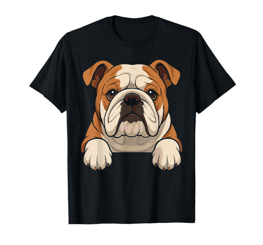 Funny English Bulldog Dog Lover Pocket T-Shirt