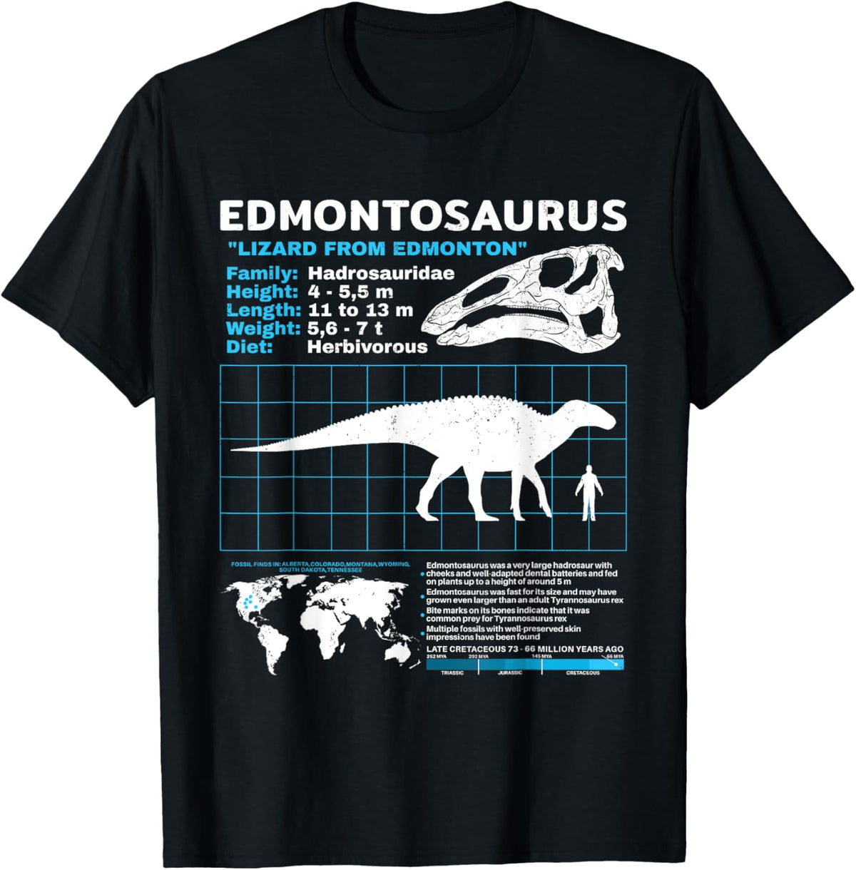 Edmontosaurus fact sheet Dinosaur Facts T-Shirt