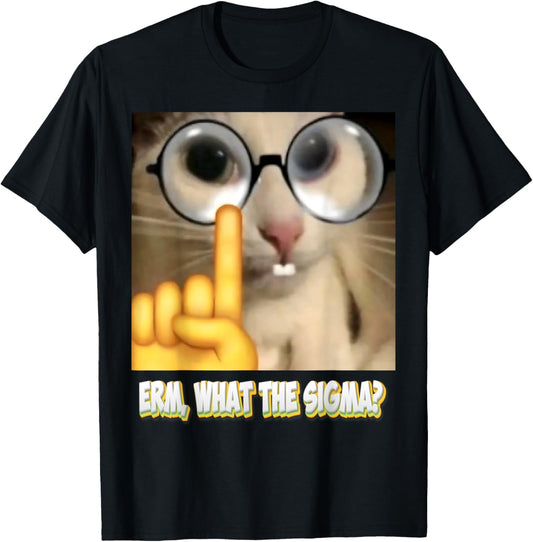 Cat Funny Erm, What the Sigma? Cat Meme Funny T-Shirt