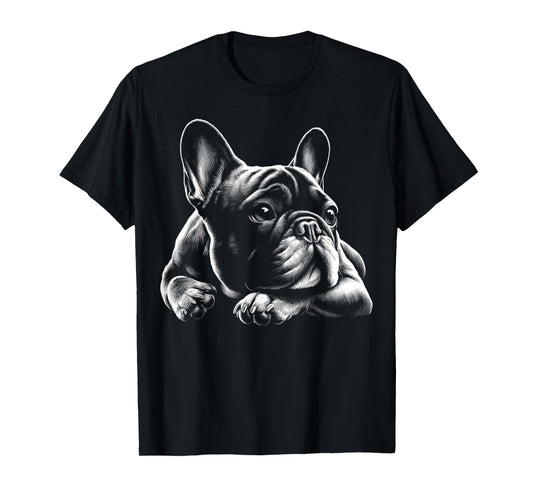 Sweet Dreamy French Bulldog in Lying Pose T-Shirt for Men Women Kids