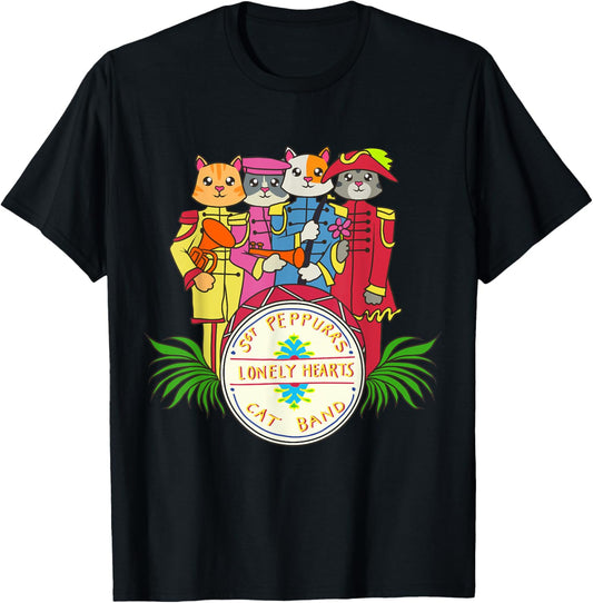 Classic Kitty Sgt. Peppurr's Lonely Hearts Funny Cat Band T-Shirt