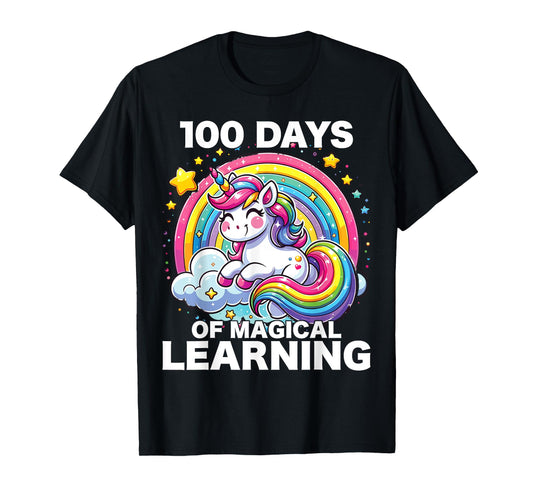 100 Days of School Unicorn Girls Teacher 100th Day of School T-Shirt