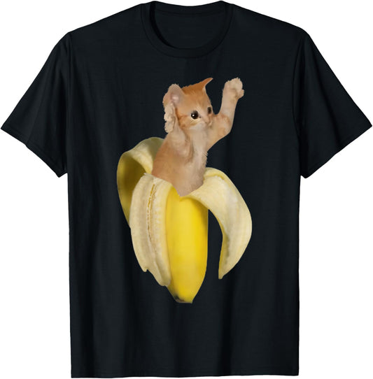 Banana Cat Crying Sad Kitten Cute Kitty Funny Silly Cats T-Shirt