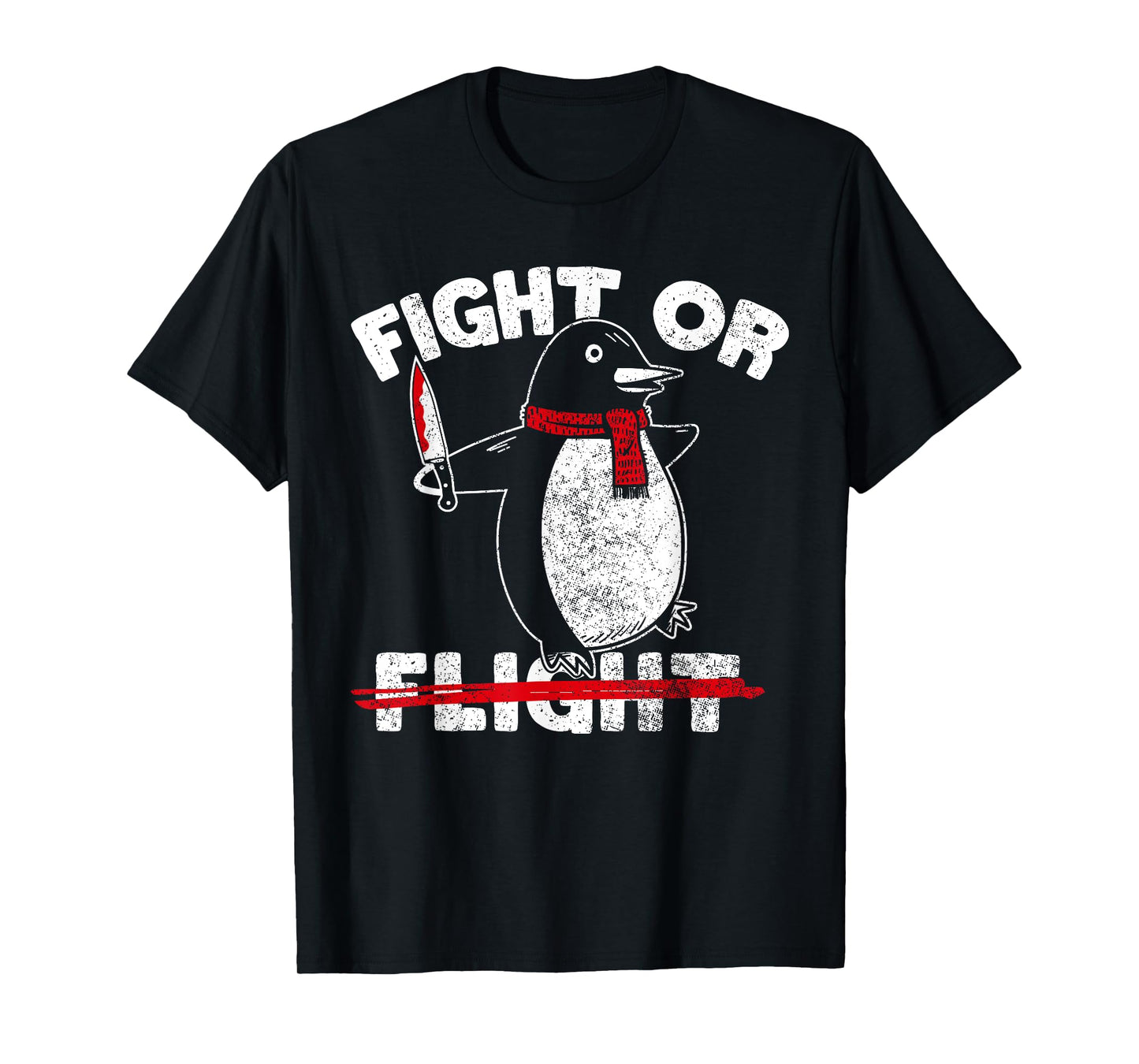Fight or Flight Funny Killer Penguin Funny Flying Joke T-Shirt