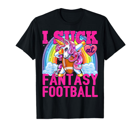 I Suck at Fantasy Football Dabbing Unicorn Loser Men Gift T-Shirt