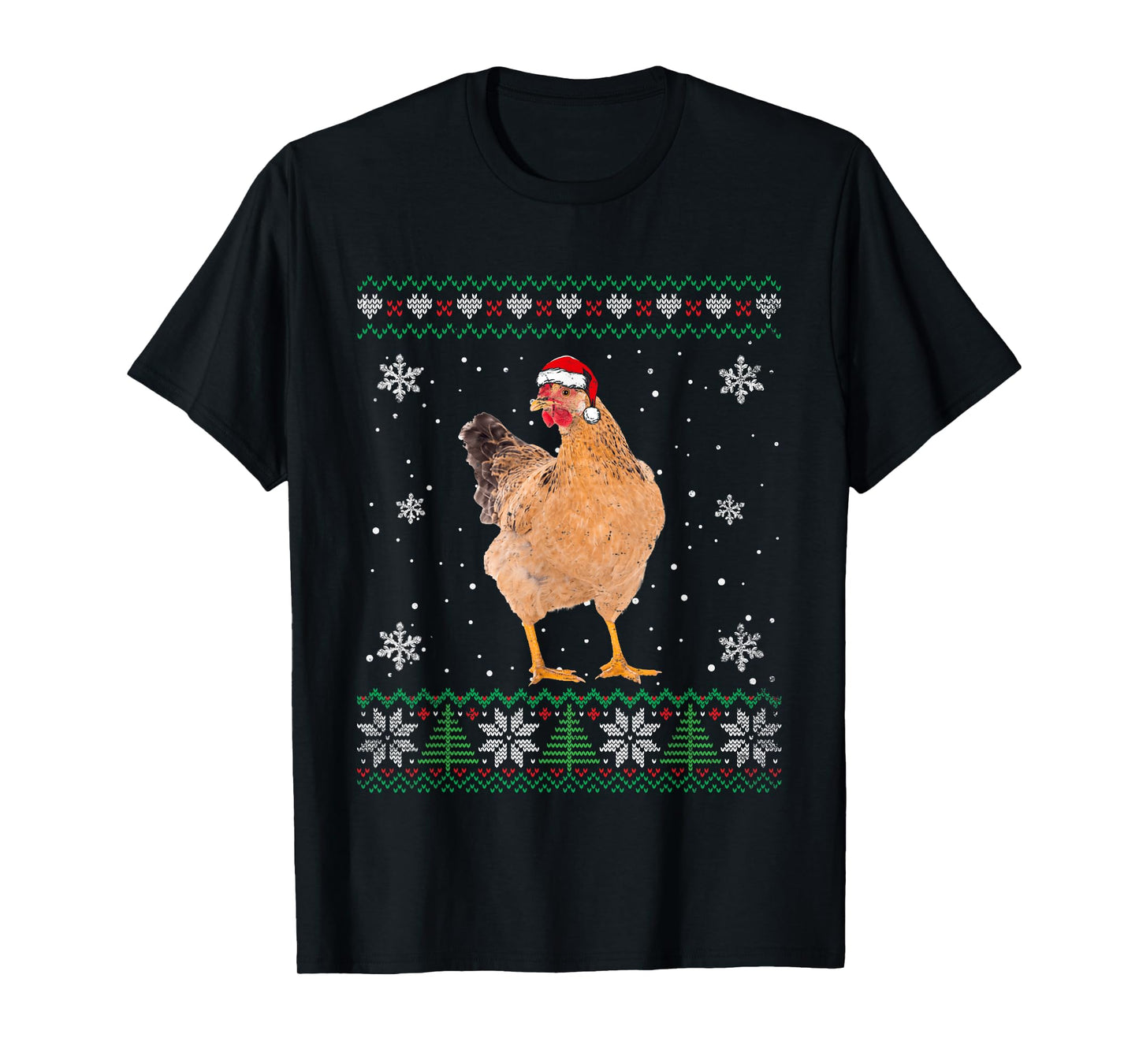 Santa Chicken Ugly Sweater Animals Christmas Pajama T-Shirt