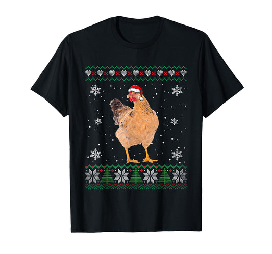 Santa Chicken Ugly Sweater Animals Christmas Pajama T-Shirt