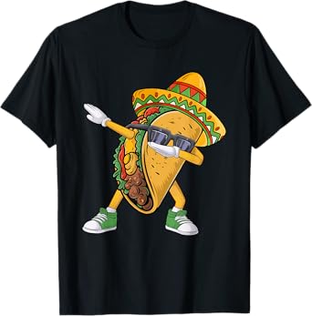 Dabbing Taco Cinco de Mayo Funny Mexican Food Dab Boys Kids T-Shirt