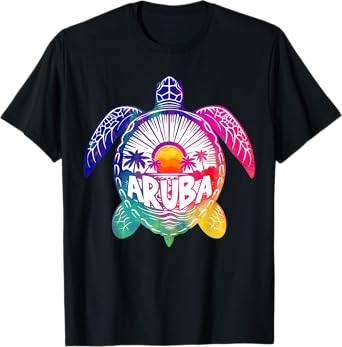 Aruba Sea Turtle Tie-Dye Aruba Vacation Beach Summer 2025 T-Shirt