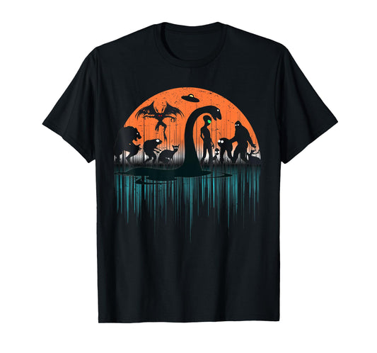 Mythical Loch Ness Bigfoot Mothman Aliens Funny Cryptid T-Shirt