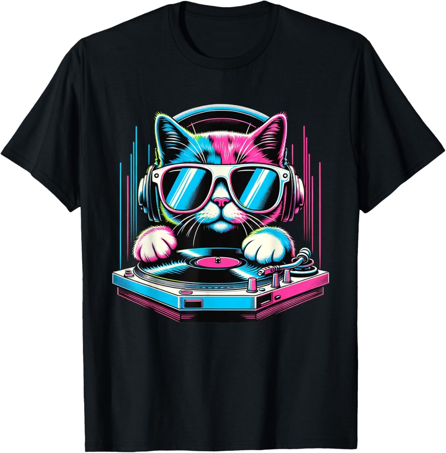 Cat House DJ Record Techno EDM Music Cat Kitty DJ T-Shirt