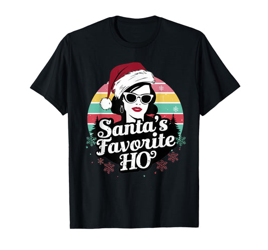 Retro Santas Favorite Ho Inappropriate Christmas for Women T-Shirt
