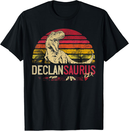 Declan Saurus Funny Personalized Dinosaur T Rex Name Gift T-Shirt