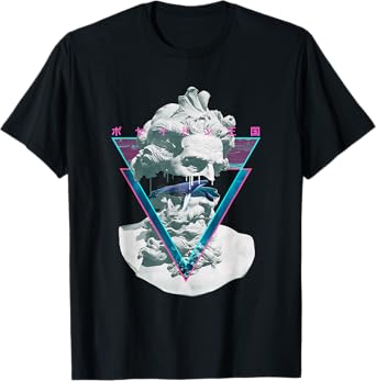 Vaporwave Poseiden Statue Bust Retro 80s King Of The Sea Art T-Shirt