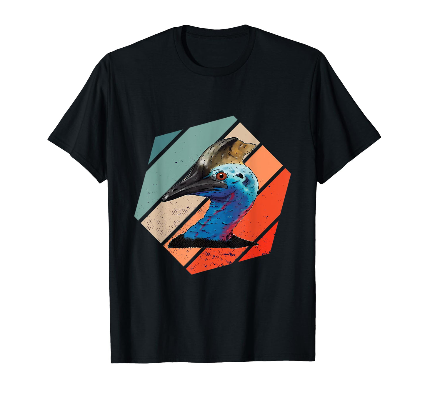 Cassowary Dino Bird Cassowary Bird Casque Hexa Vintage Retro T-Shirt