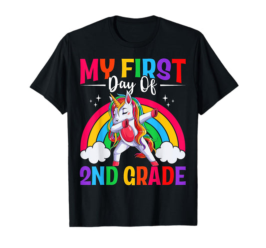 My First Day Of 2nd Grade Unicorn Second Grade Team Girls T-Shirt
