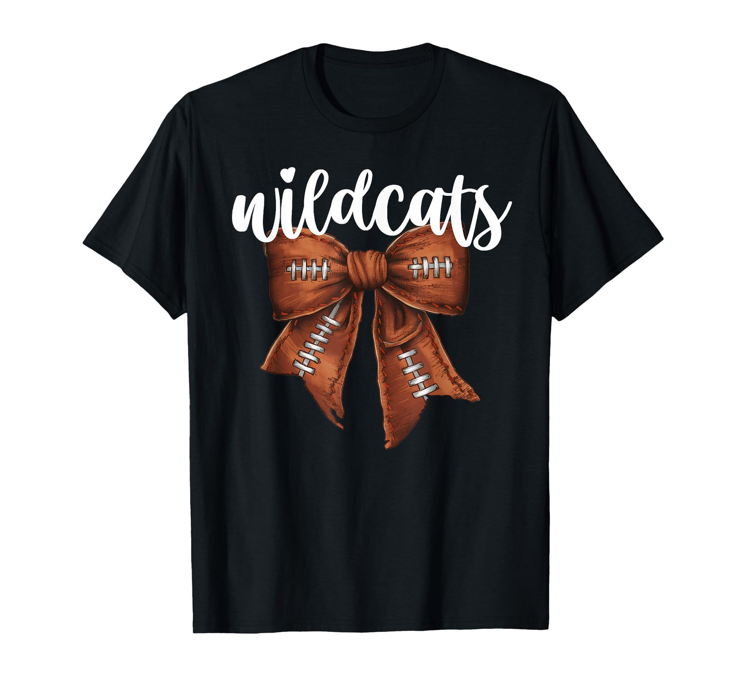 Wildcats Football Bow School Spirit Team Mascot Game Night T-Shirt